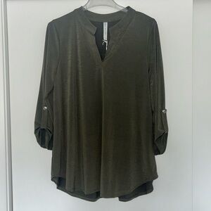 Dear Scarlett Olive Green Blouse